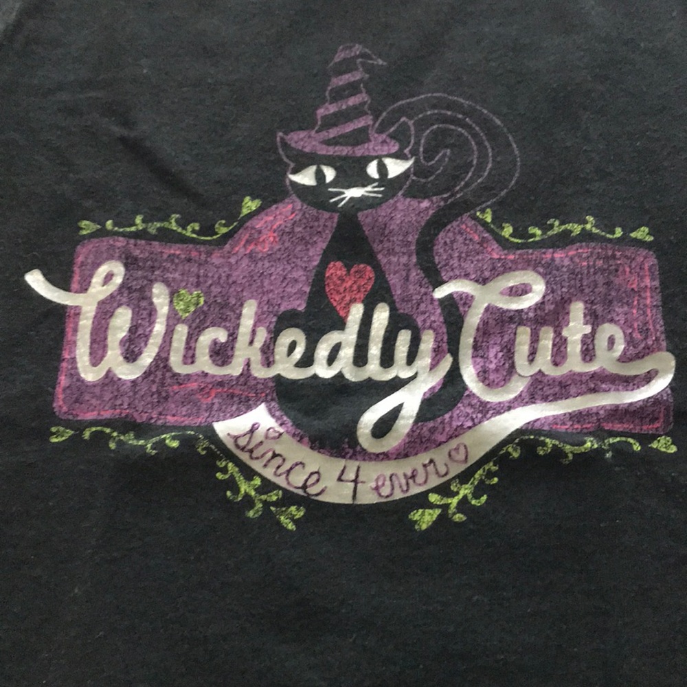 Girls Halloween “Wickedly Cute” Cat T-Shirt